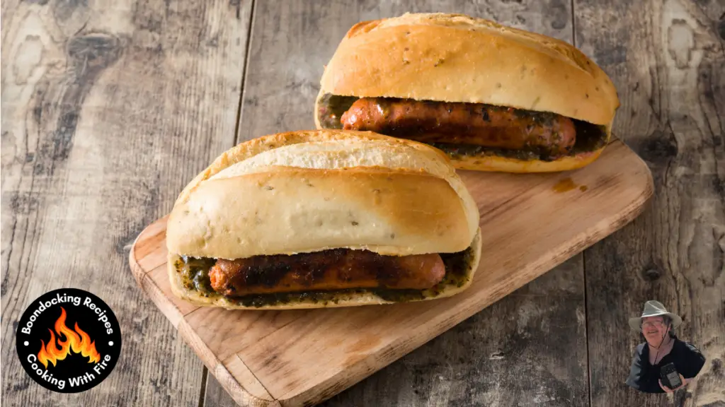 Campfire Smoked Sausage Sandwich With Chimichurri Recipe