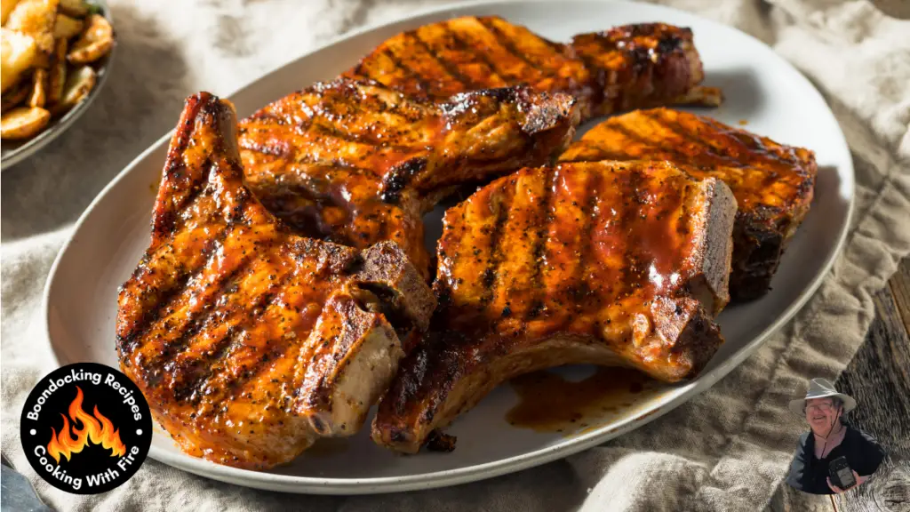 Campfire Tomahawk Pork Chops Recipe With Sweet Rub