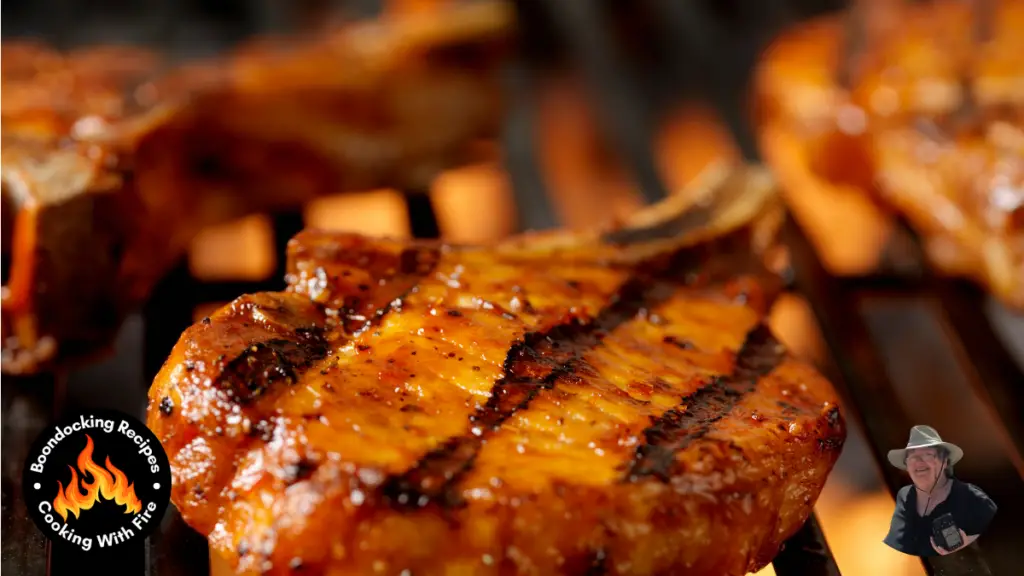 Campfire Tomahawk Pork Chops Recipe With Sweet Rub