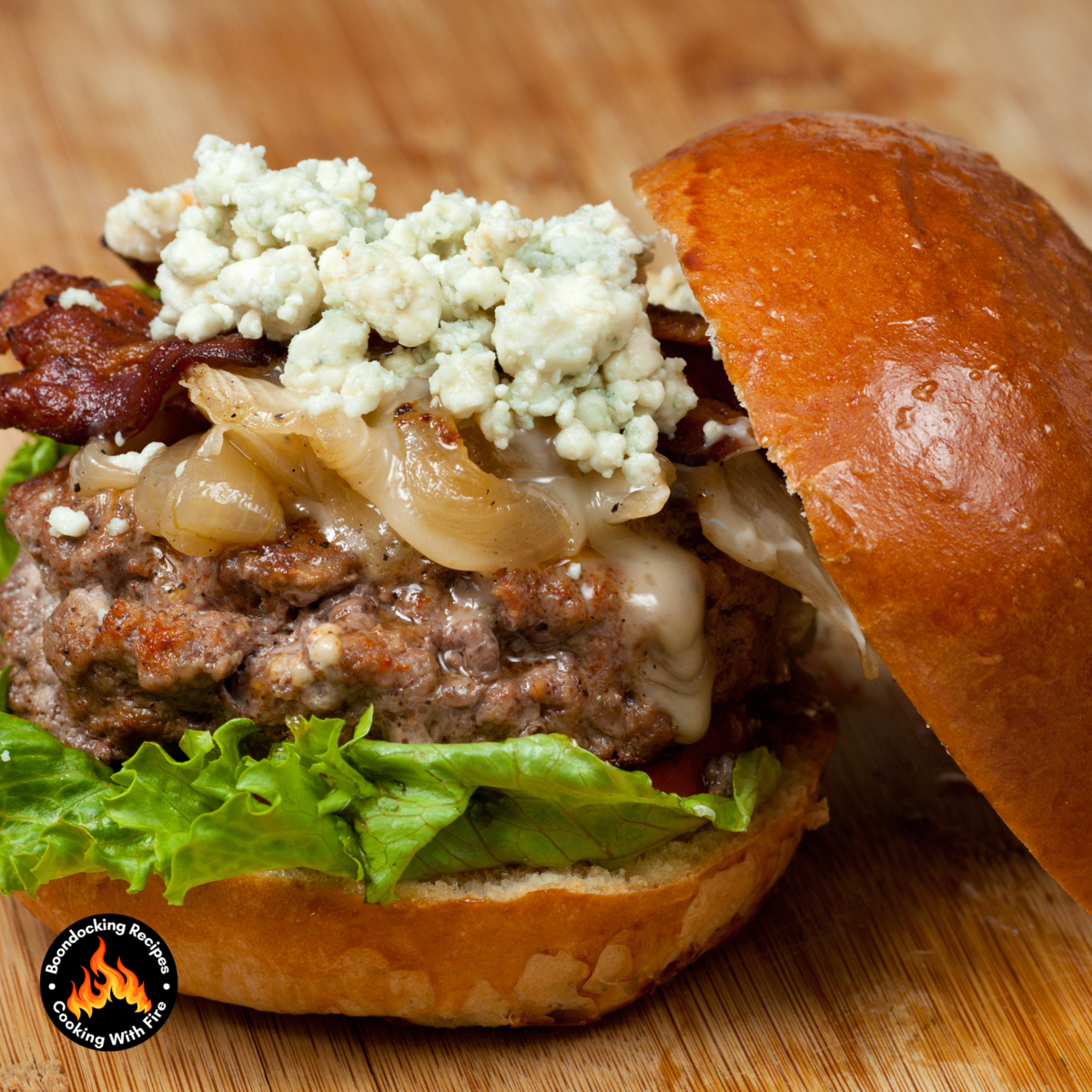 Campfire Red White and Bleu Cheese Burger Recipe (11)