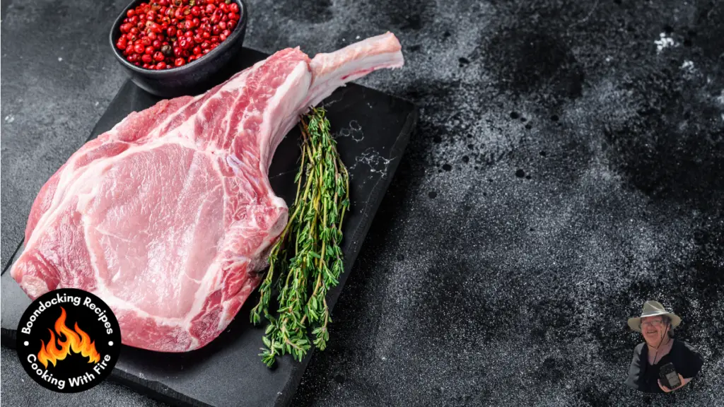 Campfire Tomahawk Pork Chops Recipe With Sweet Rub