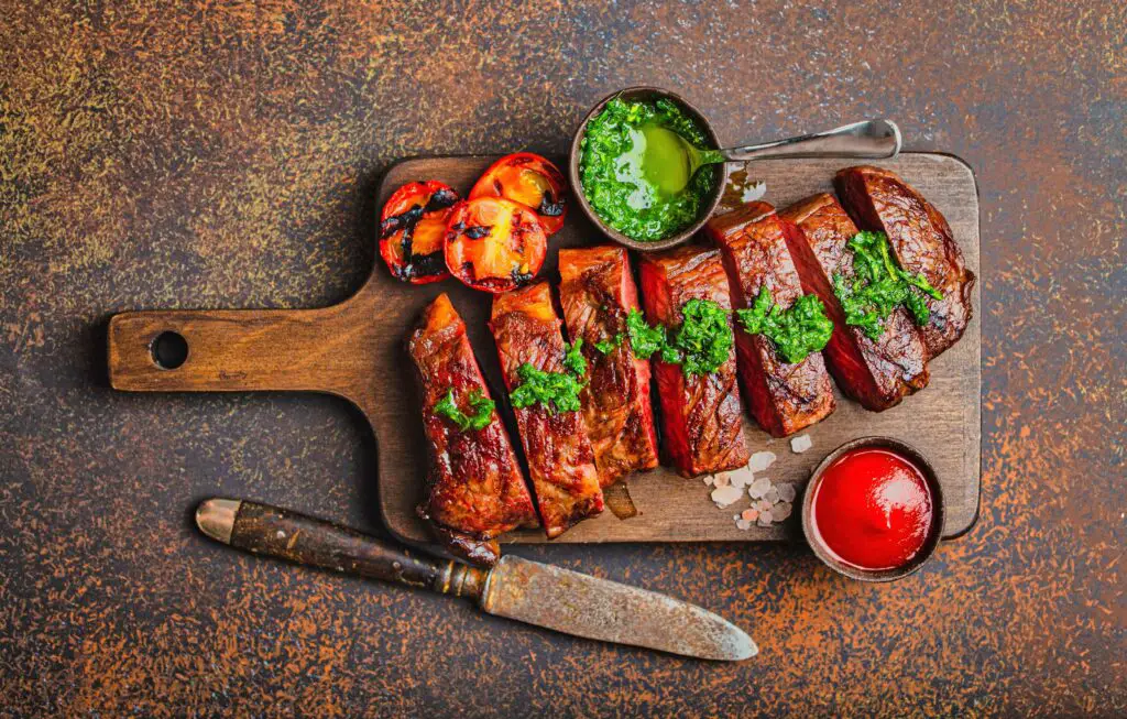 Chipotle Rubbed Bison Flank Steak with Chimichurri