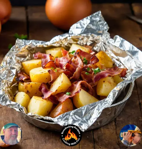 10. Foil Campfire Packet Breakfast Potatoes With Bacon