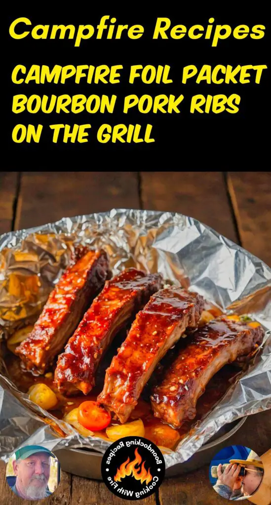 foil packet bourbon pork ribs on the grill