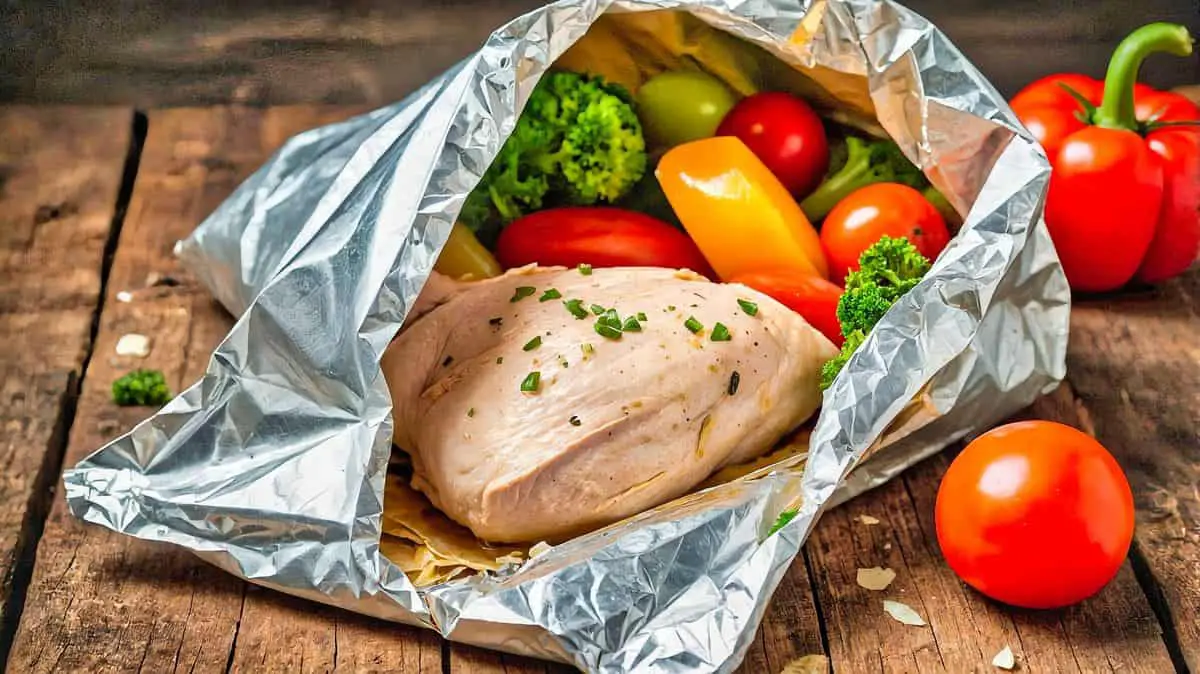 foil packet Italian chicken with vegetables