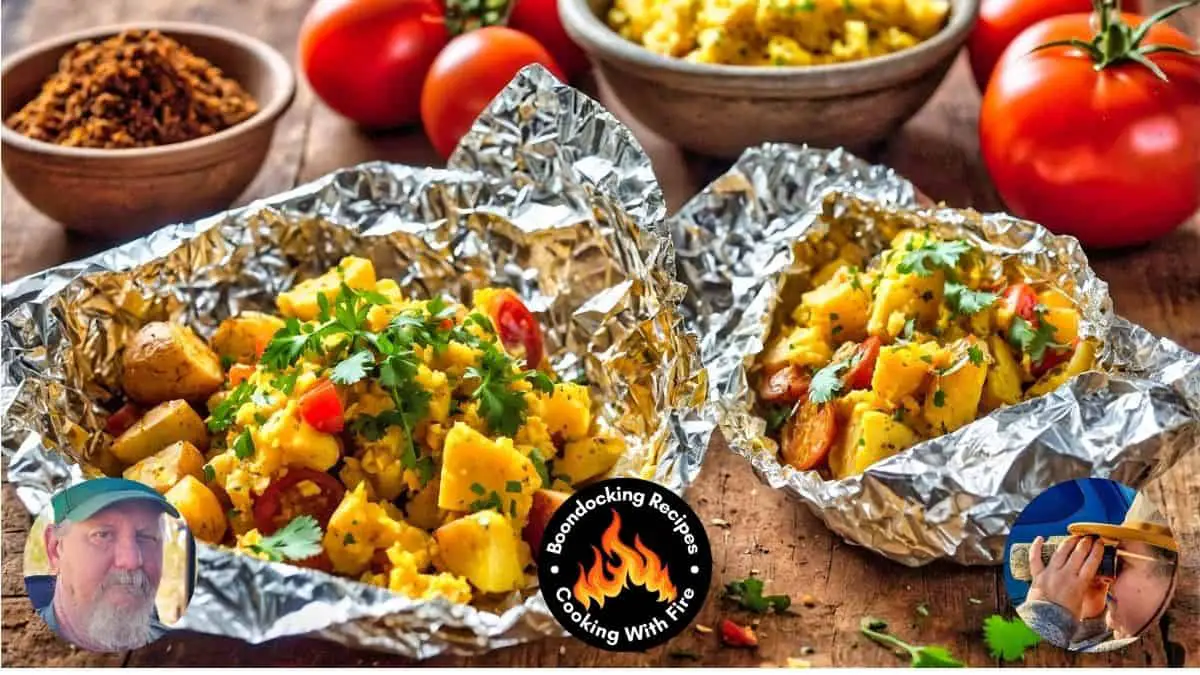 Indian Spiced Potatoes n Eggs Foil Packet Recipe