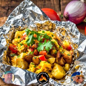 Indian Spiced Potatoes n Eggs Foil Packet Recipe