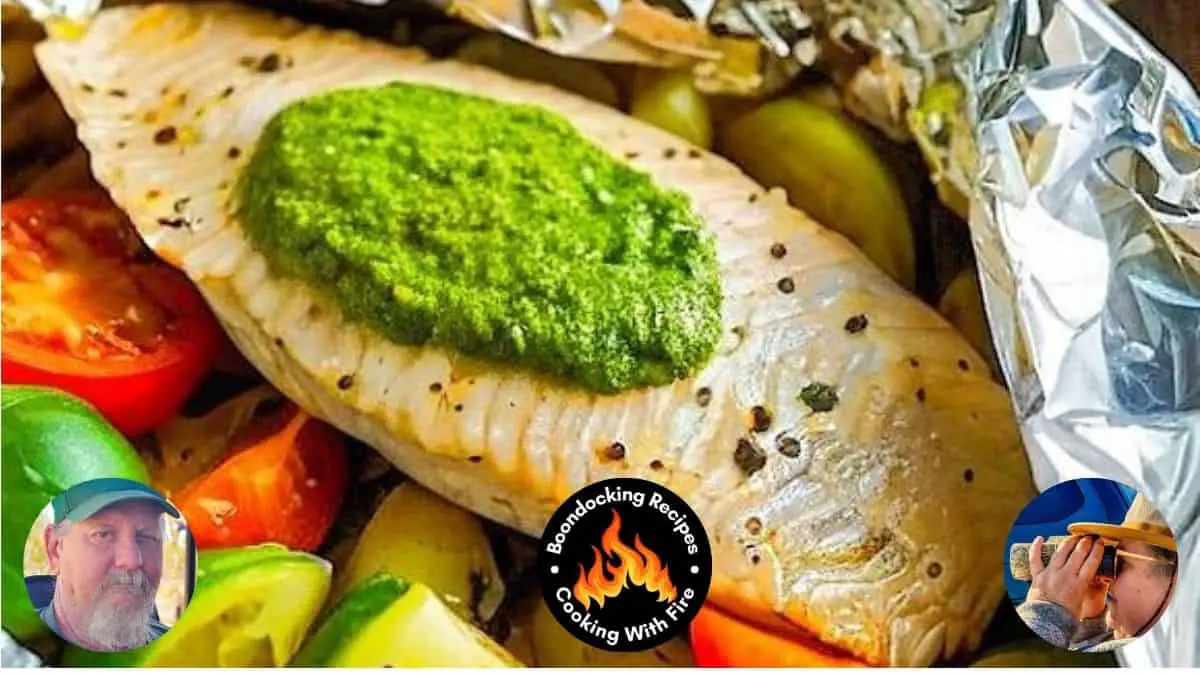Tilapia with Pesto Veggies Foil Packet Recipe