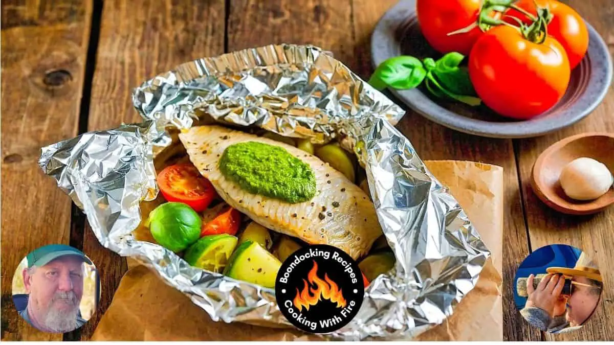 Tilapia with Pesto Veggies Foil Packet Recipe
