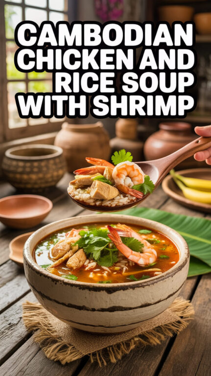 10. Cambodian Chicken and Rice Soup with Shrimp