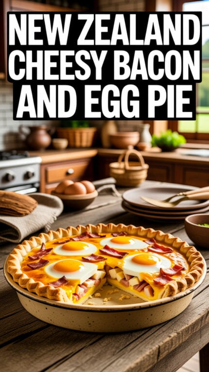 11. New Zealand Cheesy Bacon and Egg Pie