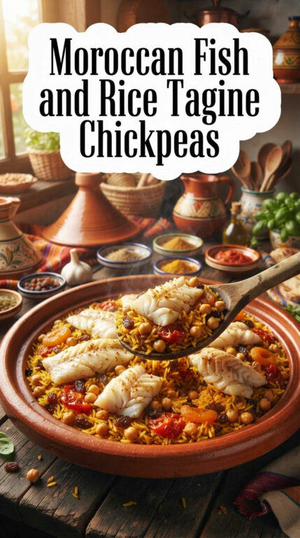 18. Moroccan Fish and Rice Tagine with Chickpeas