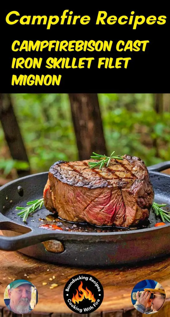 Bison Cast Iron Skillet Filet Mignon
