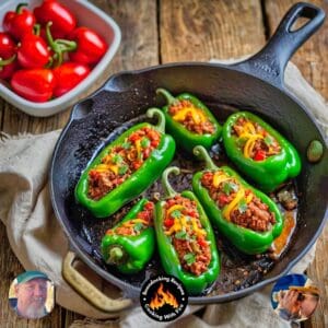 Bison Stuffed Pasilla Peppers Recipe