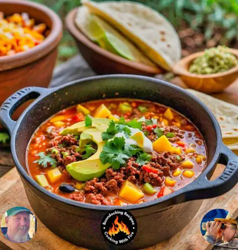 Campfire One Pot Bean n Beef Taco Soup