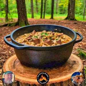 Campfire One Pot Dutch Oven Beef Stroganoff