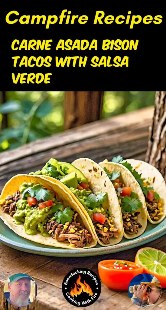 Carne Asada Bison Tacos with Salsa Verde