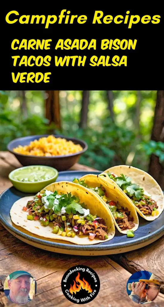Carne Asada Bison Tacos with Salsa Verde