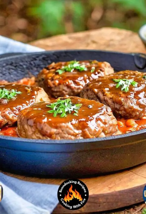 Cast Iron Skillet Bison Salisbury Steak