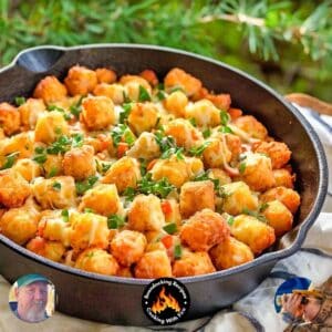 Cast Iron Skillet Bison Tater Tot Casserole