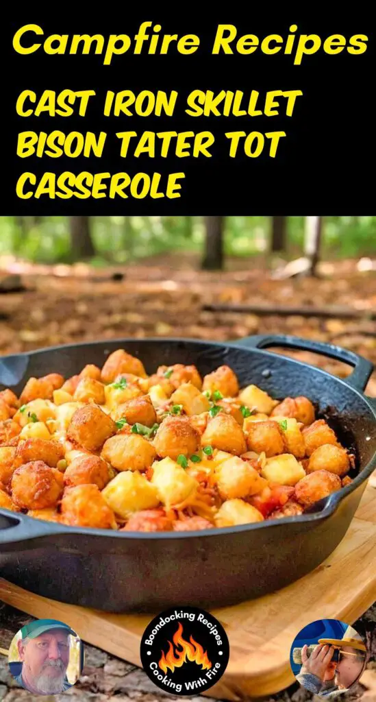 Cast Iron Skillet Bison Tater Tot Casserole