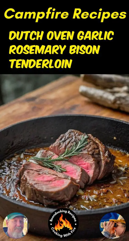 Dutch Oven Garlic Rosemary Bison Tenderloin