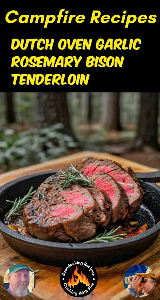 Dutch Oven Garlic Rosemary Bison Tenderloin
