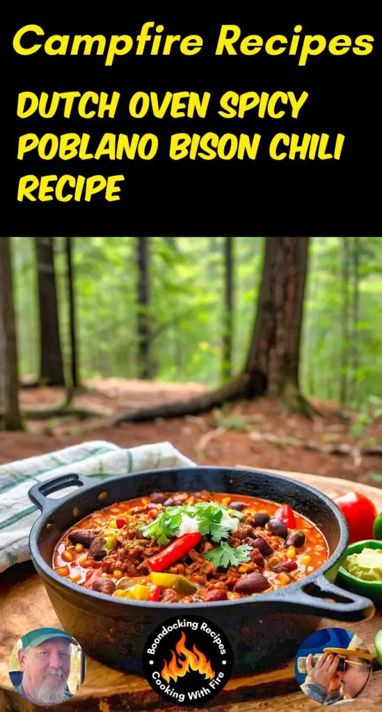 Dutch Oven Spicy Poblano Bison Chili Recipe