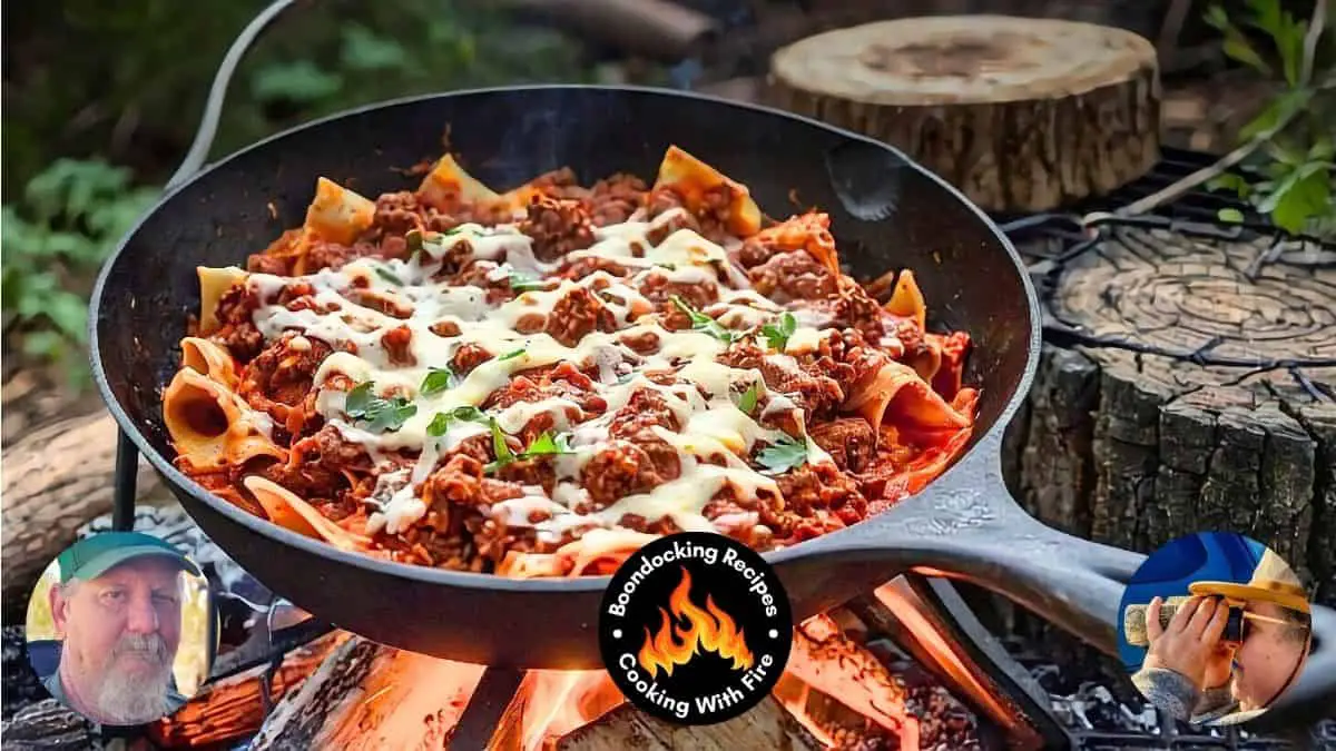 Campfire One Pot Beefy Lasagna Skillet