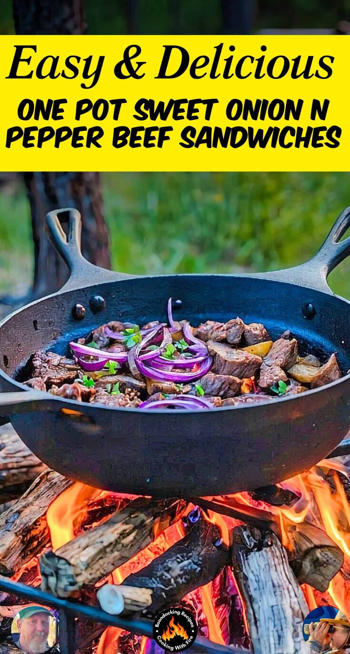 One Pot Sweet Onion n Pepper Beef Sandwiches