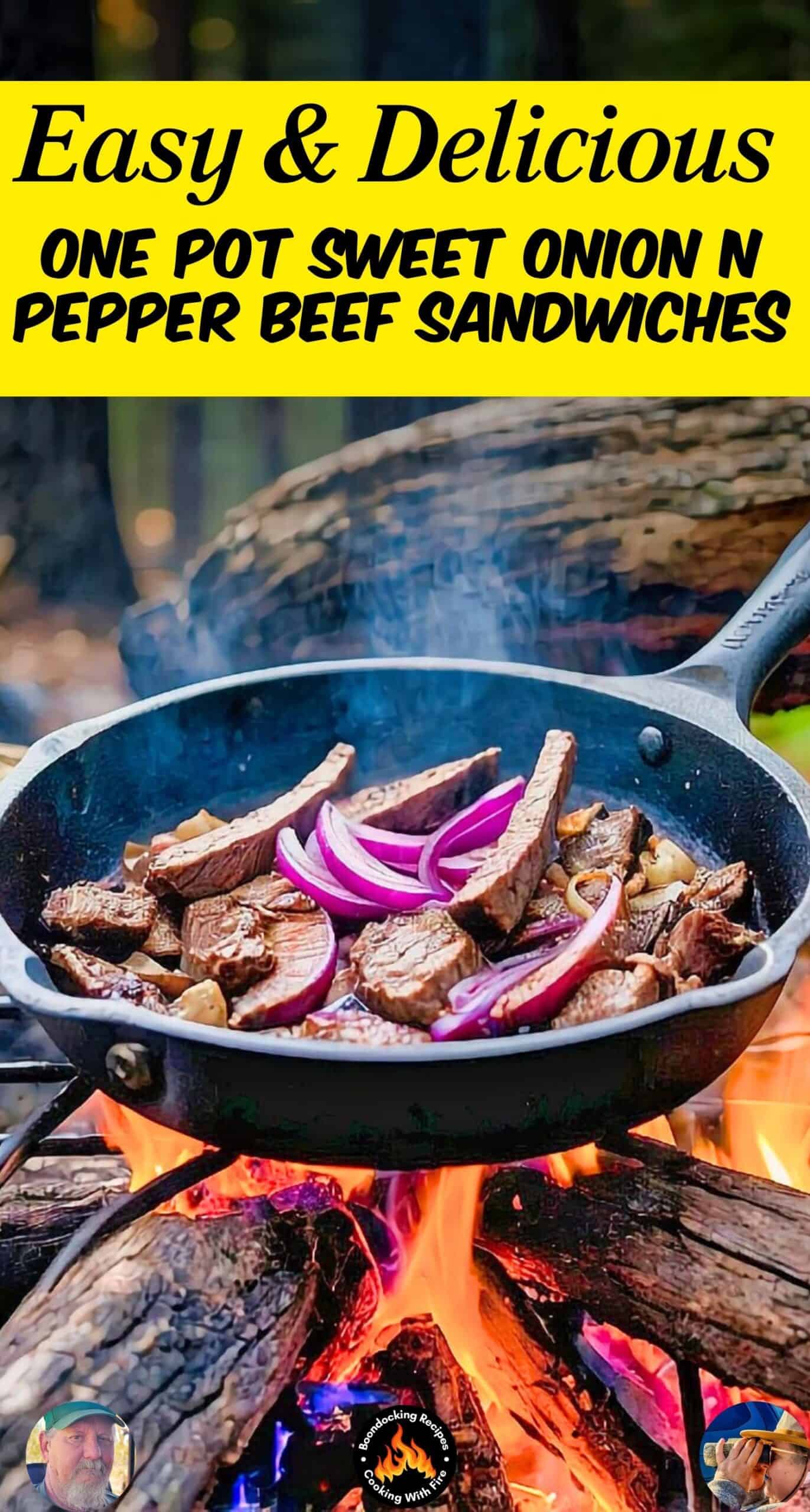 One Pot Sweet Onion n Pepper Beef Sandwiches