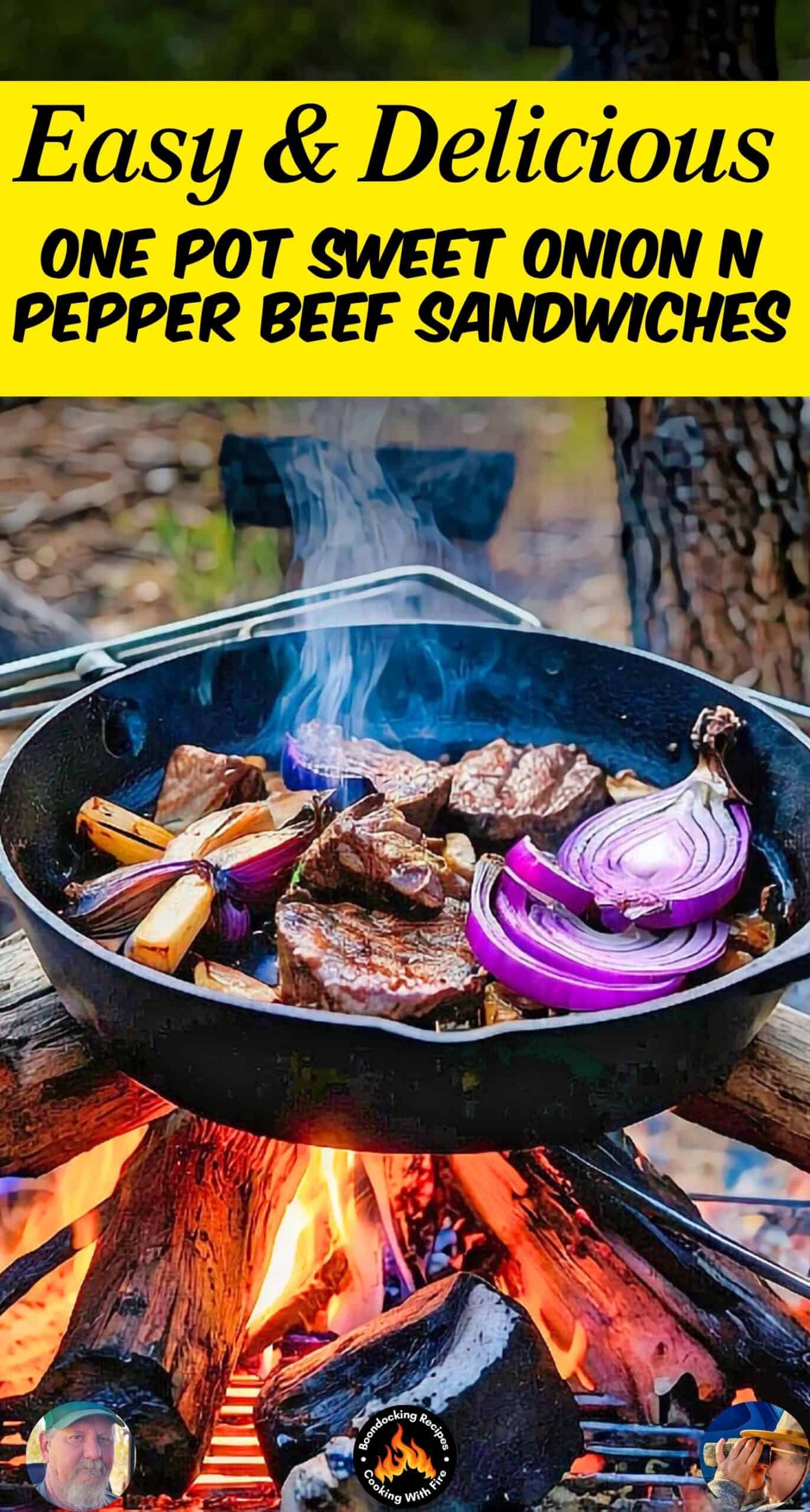 One Pot Sweet Onion n Pepper Beef Sandwiches
