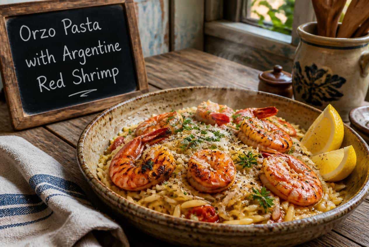 Orzo Pasta with Argentine Red Shrimp Recipe