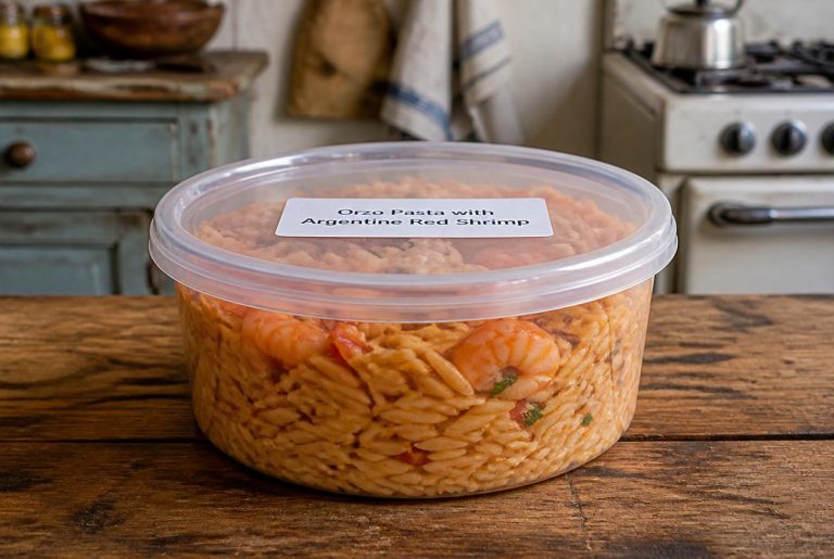Orzo Pasta with Argentine Red Shrimp Recipe - Storage