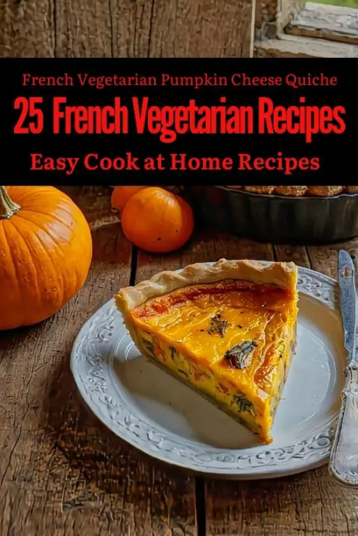 French Vegetarian Pumpkin Cheese Quiche