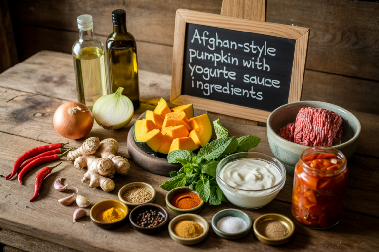 Afghan-Style Pumpkin with Yogurt Sauce Recipe - Ingredients