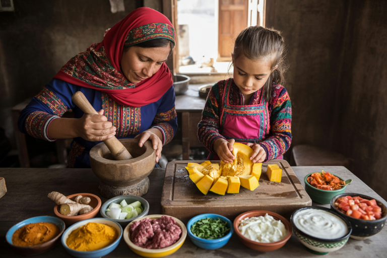 Afghan-Style Pumpkin with Yogurt Sauce Recipe - Prep