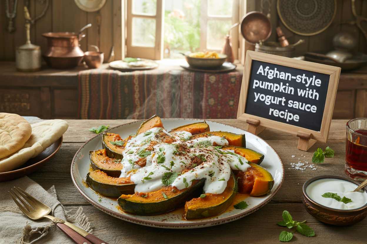 Afghan-Style Pumpkin with Yogurt Sauce Recipe