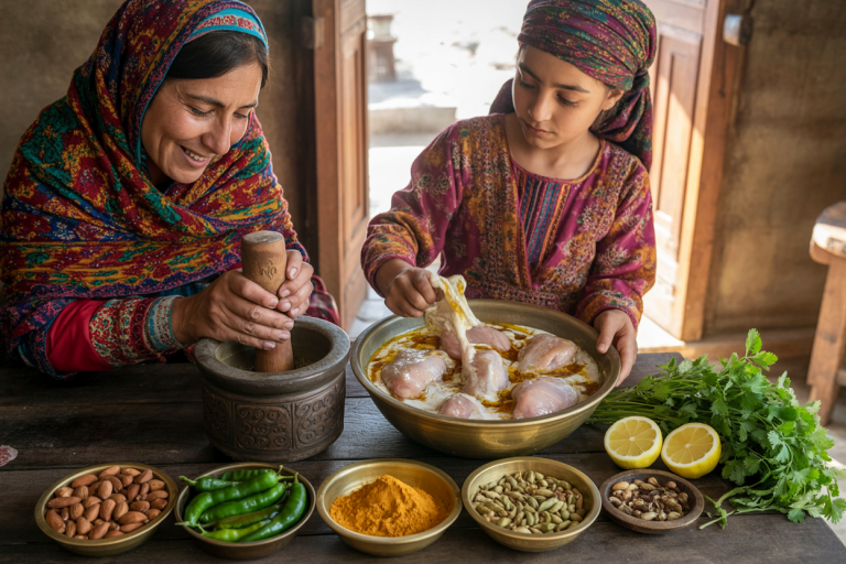 Afghanistan Lavand e Murgh Recipe - Prep