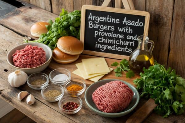 Argentine Asado Burgers with Provolone and Chimichurri Recipe - Ingredients