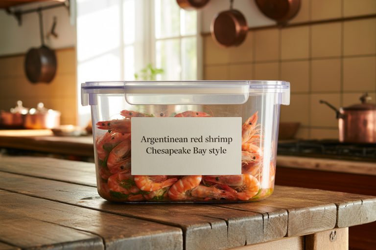 Argentinean Red Shrimp Chesapeake Bay Style Recipe - Storage