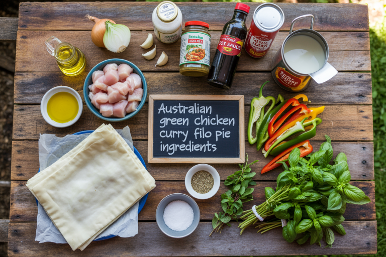 Australian Green Chicken Curry Filo Pie Recipe - Ingredients