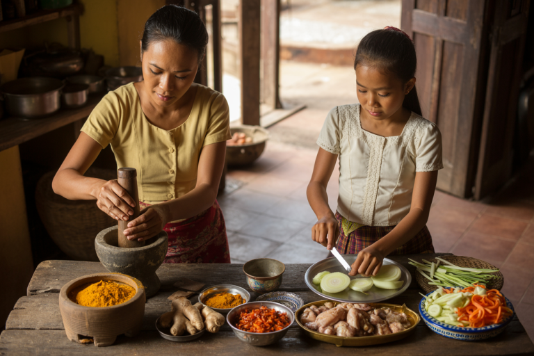 Burmese Chaaza Recipe - Prep