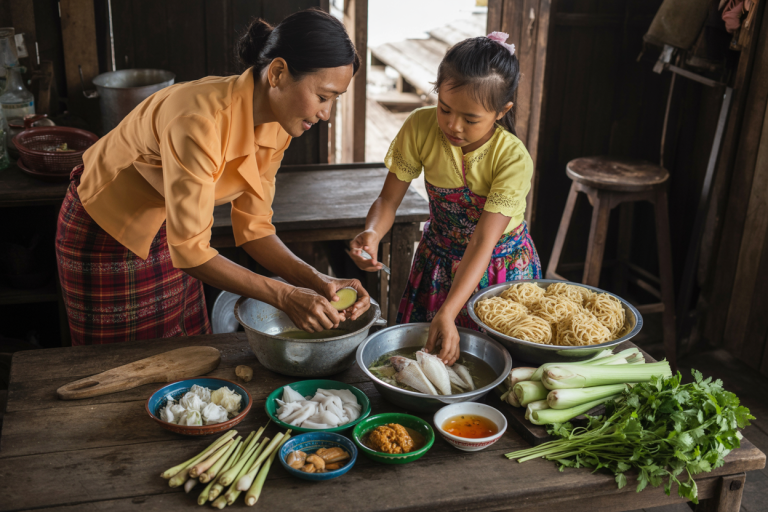 Burmese Fish Noodle Soup Recipe - Prep