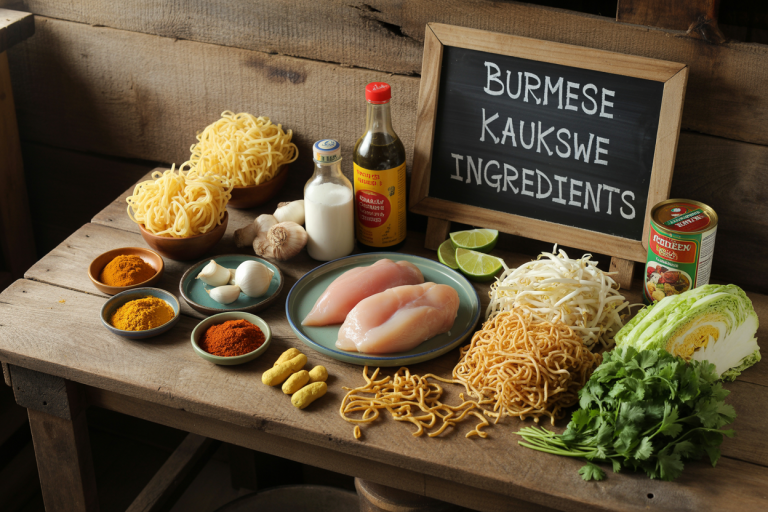 Burmese Kaukswe Recipe - Ingredients