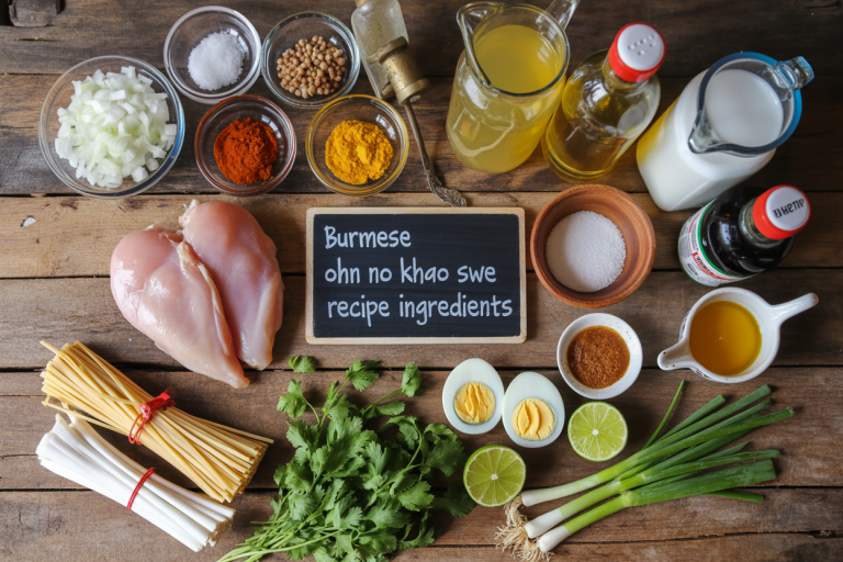 Burmese Ohn No Khao Swe Recipe - Ingredients