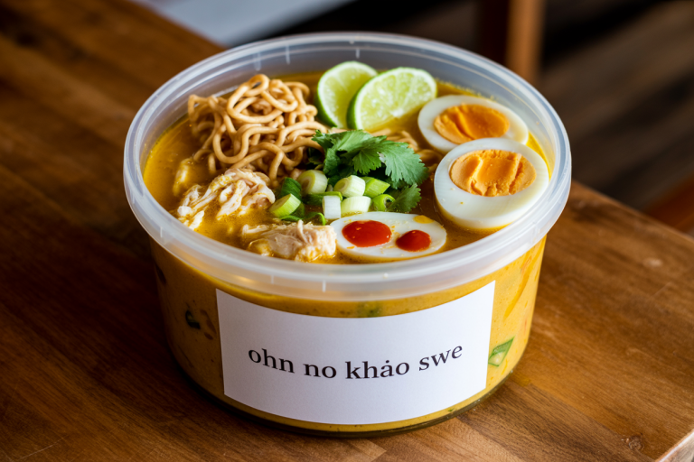 Burmese Ohn No Khao Swe Recipe - Storage