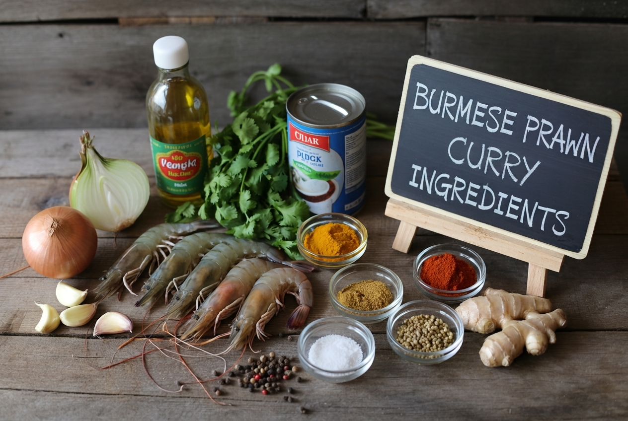 Burmese Prawn Curry Recipe - Ingredients