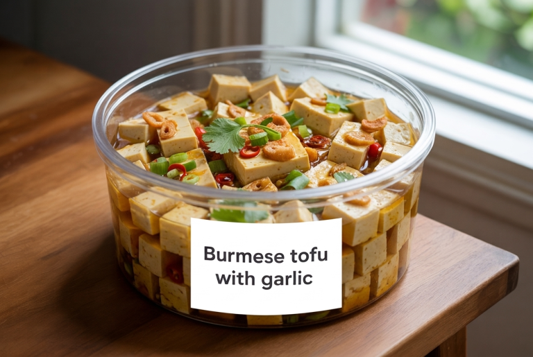 Burmese Tofu with Garlic Recipe - Storage