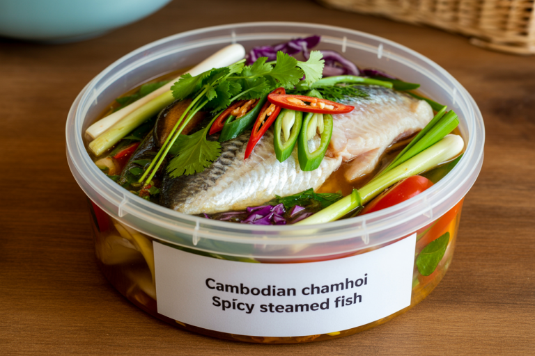 Cambodian Chamhoi Spicy Steamed Fish Recipe - Storage